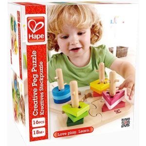 Hape Creative Peg Puzzle, Wooden Educational Puzzle Toys From Children 18 Months
