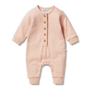Cameo Rose Organic French Terry Slouch Growsuit