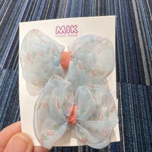 Blue Bow Clip 2pc