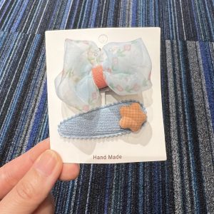 Blue Bow Mix Clip 2pc