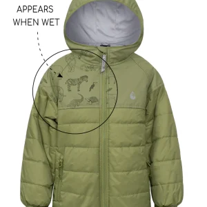 Kid Hydracloud Puffer Waterproof Jacket Olive Size 1-8 Years