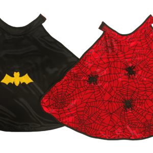 Great Pretenders Reversible Spider & Bat Cape with Mask, Spiderman Batman Superhero Costume Size 4-6 From 3 to 7 Years Old